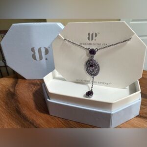 Bomb Party NK36515 She Makes All The Moves Amethyst Hematite Necklace NEW